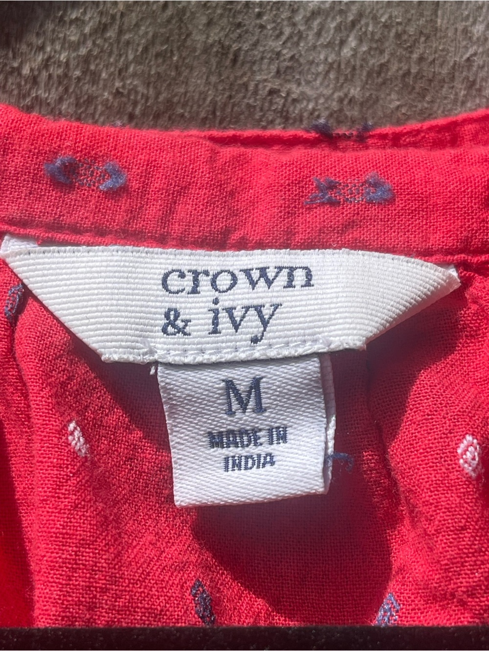 crown & ivy Coral Red Sleeveless Tie-Front Boho Tunic Sz M - Picture 5 of 11